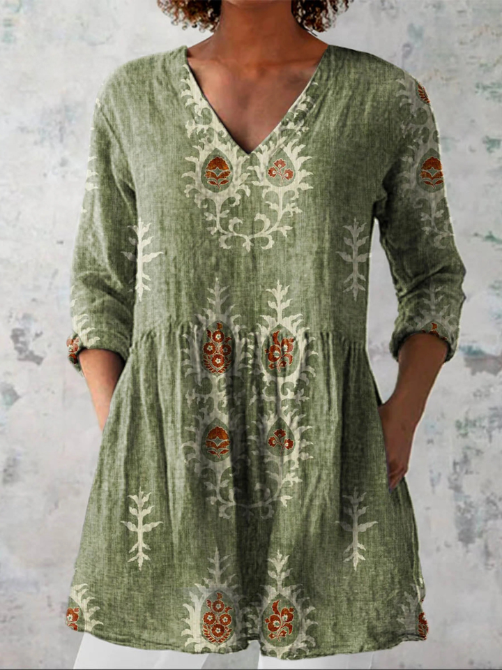 Elise | Relaxed Printed Tunic Blouse