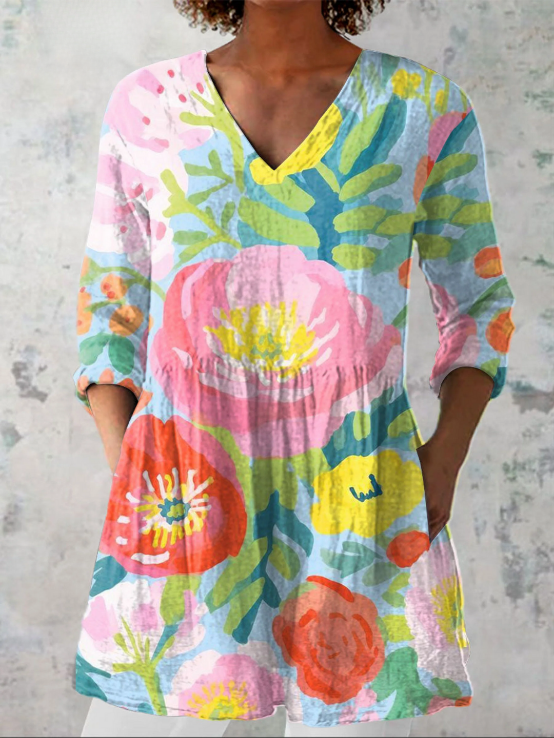 Helene | Relaxed Printed Tunic Blouse