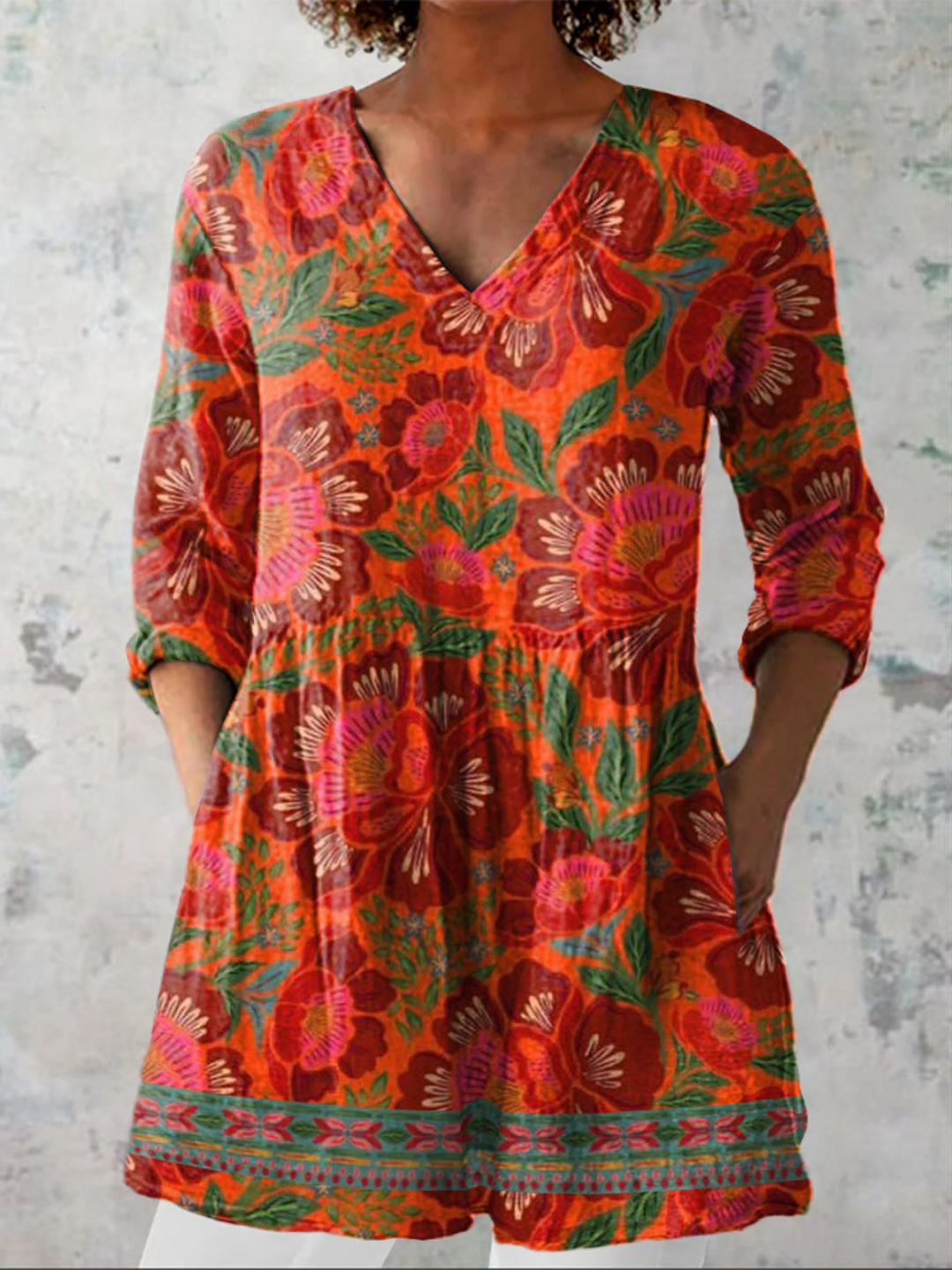 Marion | Relaxed Printed Tunic Blouse