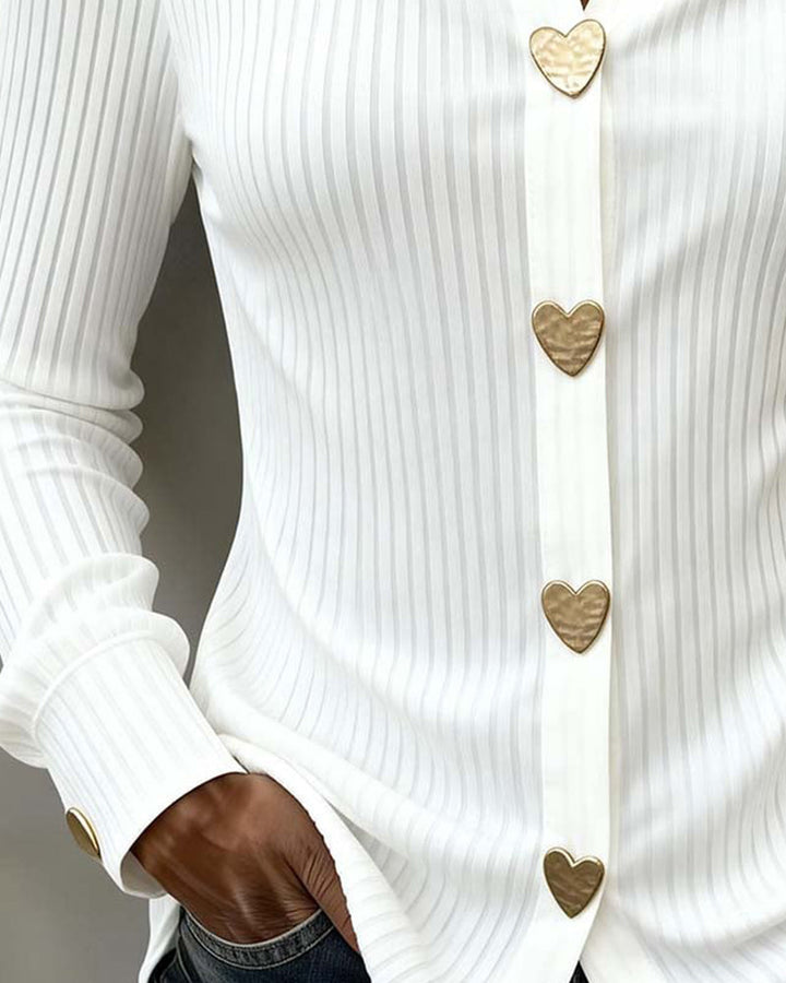 Heart-Shaped Button-Up Shirt
