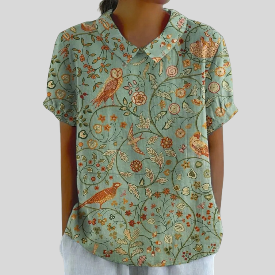 Freya - Feminine Printed Blouse
