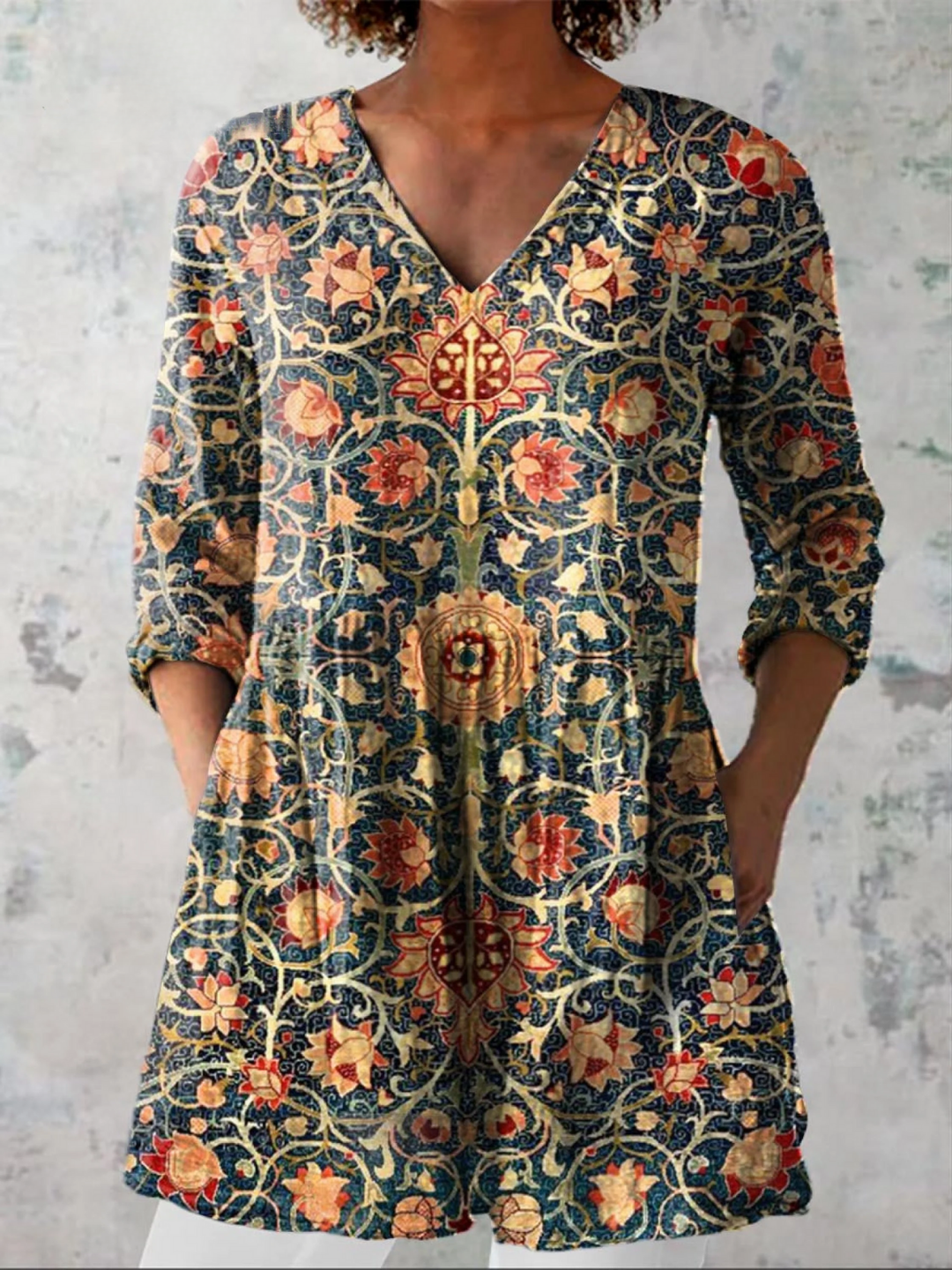 Celine | Relaxed Printed Tunic Blouse