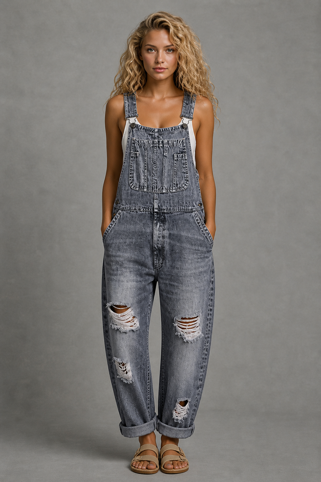 Clare | Stylish Denim Jumpsuit With Pockets