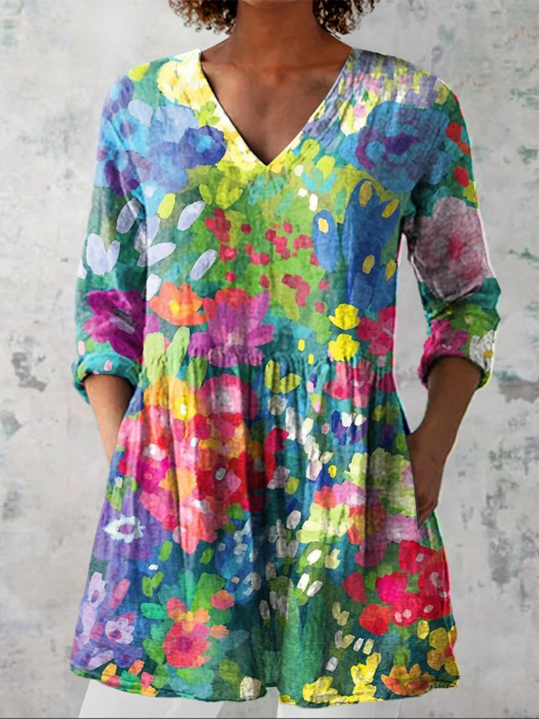 Maelle | Relaxed Printed Tunic Blouse