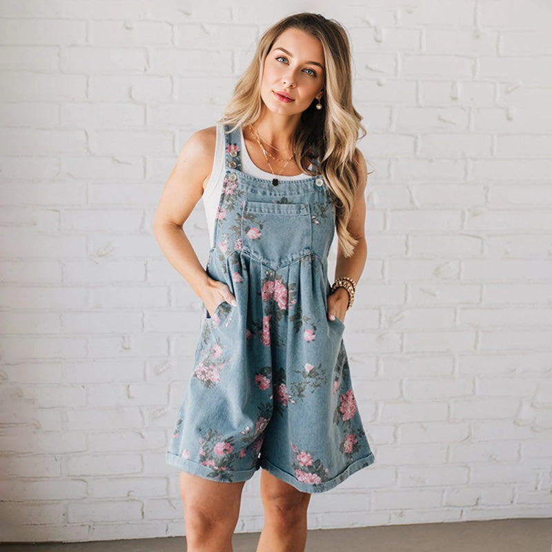 Marvina | Floral Denim Jumpsuit