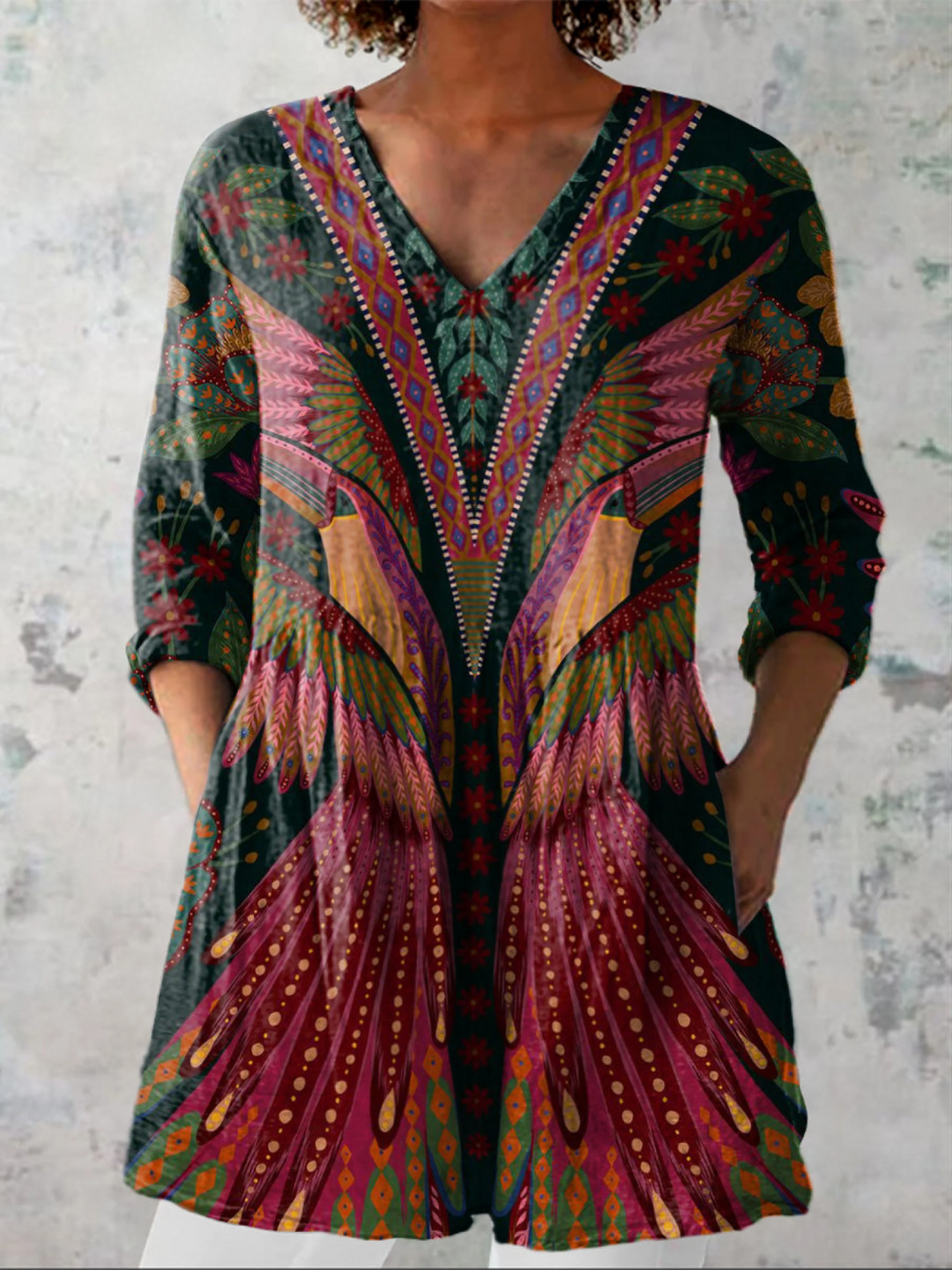 Manon | Relaxed Printed Tunic Blouse