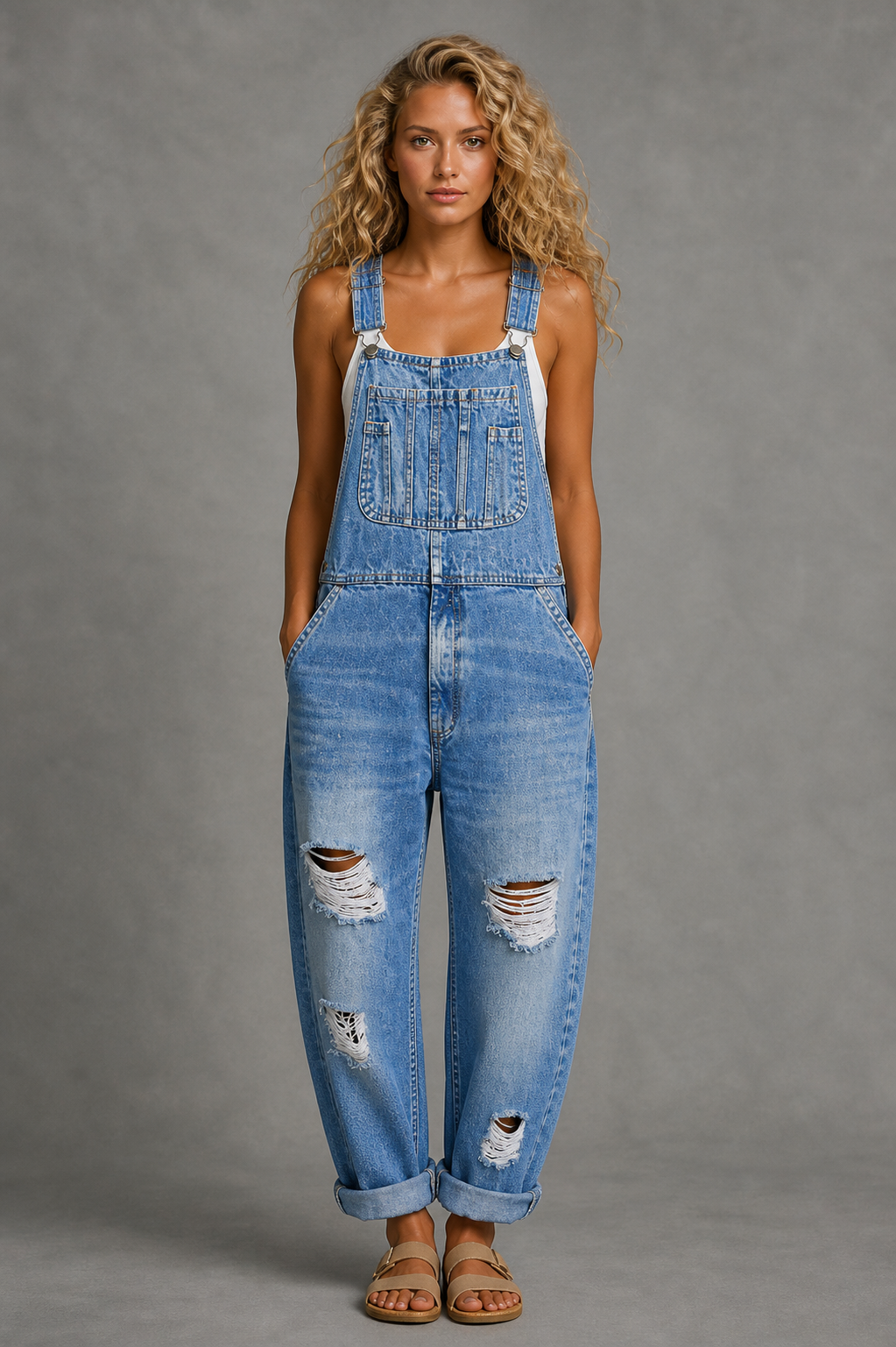 Clare | Stylish Denim Jumpsuit With Pockets