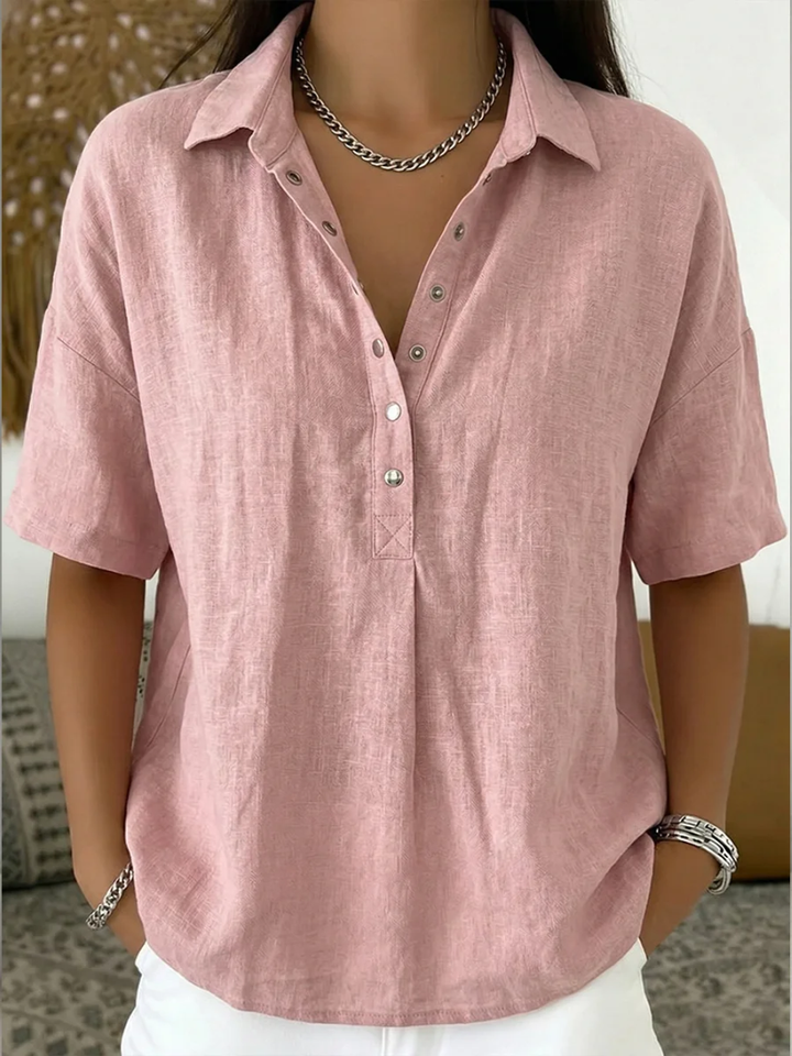 Rachel | Collared Button Detail Blouse