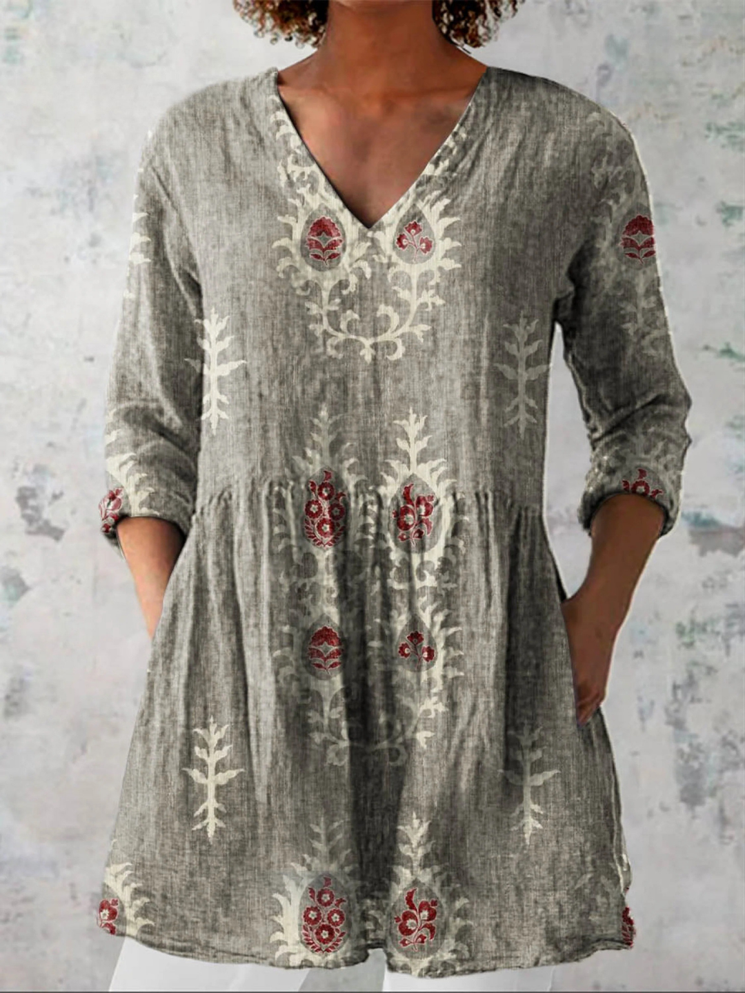 Elise | Relaxed Printed Tunic Blouse