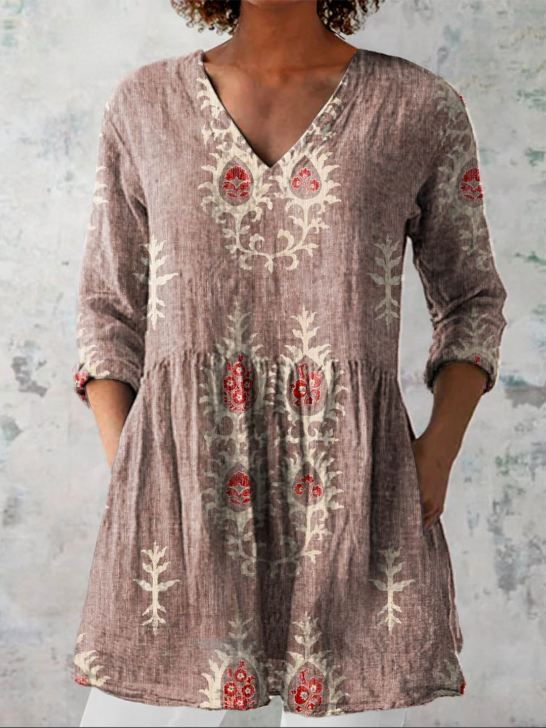 Elise | Relaxed Printed Tunic Blouse