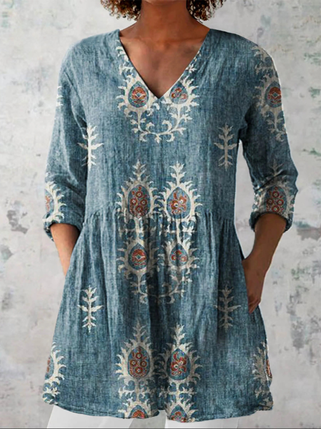 Elise | Relaxed Printed Tunic Blouse
