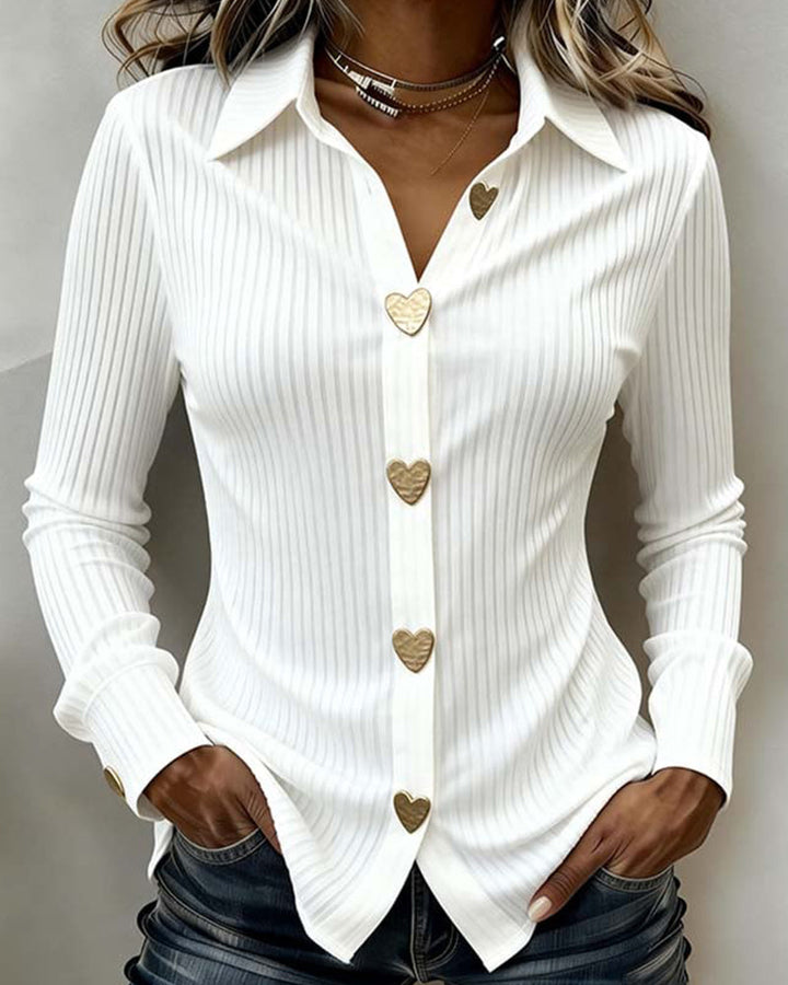 Heart-Shaped Button-Up Shirt