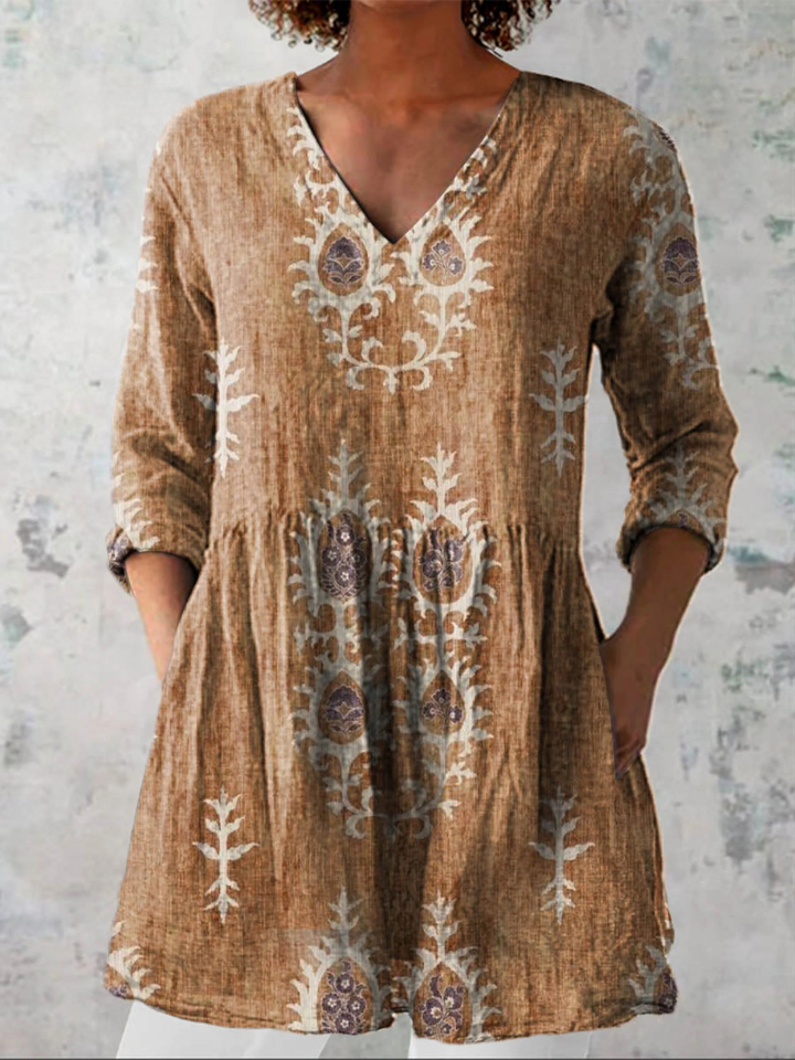 Elise | Relaxed Printed Tunic Blouse