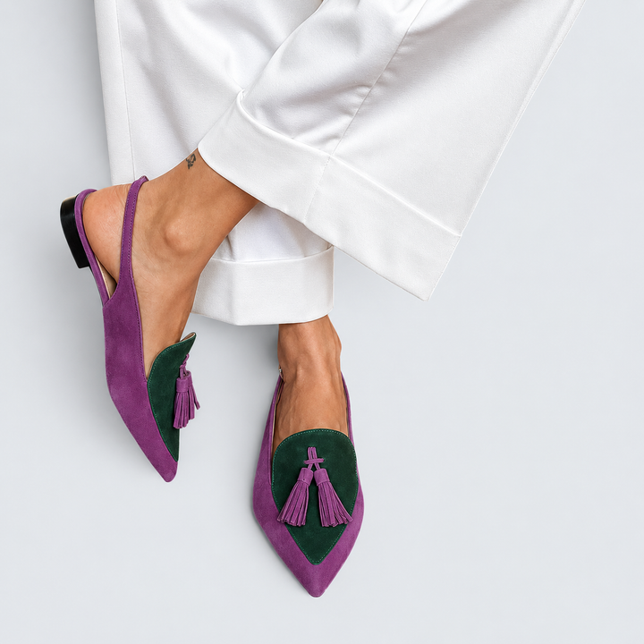 Frendessa | Fringe Ballet Flats with Ankle Strap