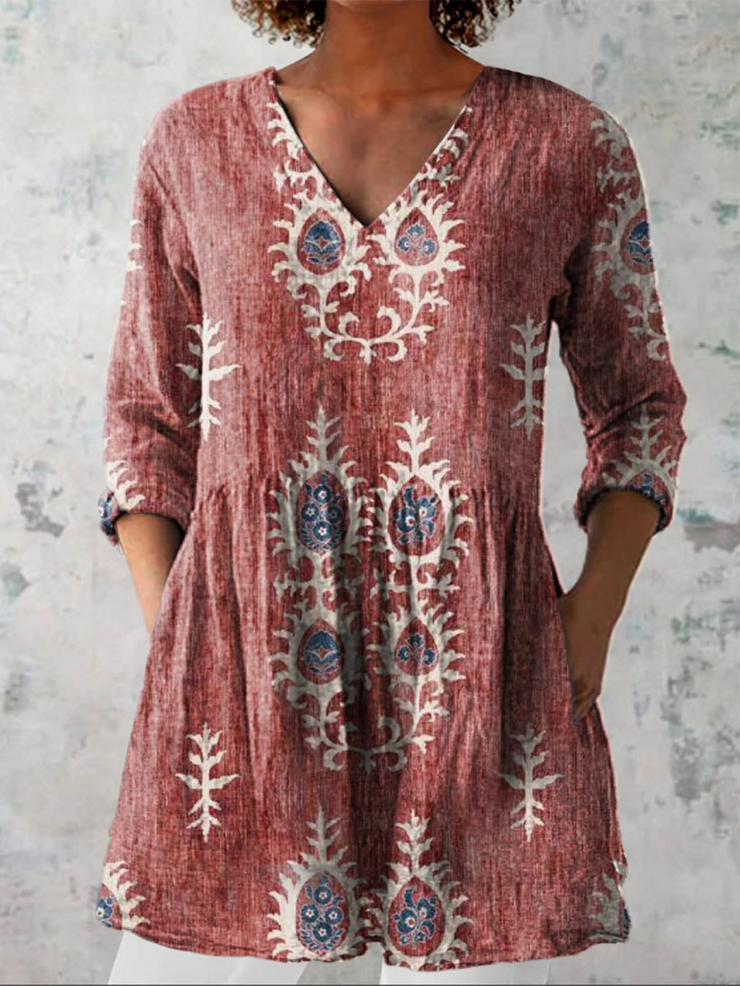 Elise | Relaxed Printed Tunic Blouse