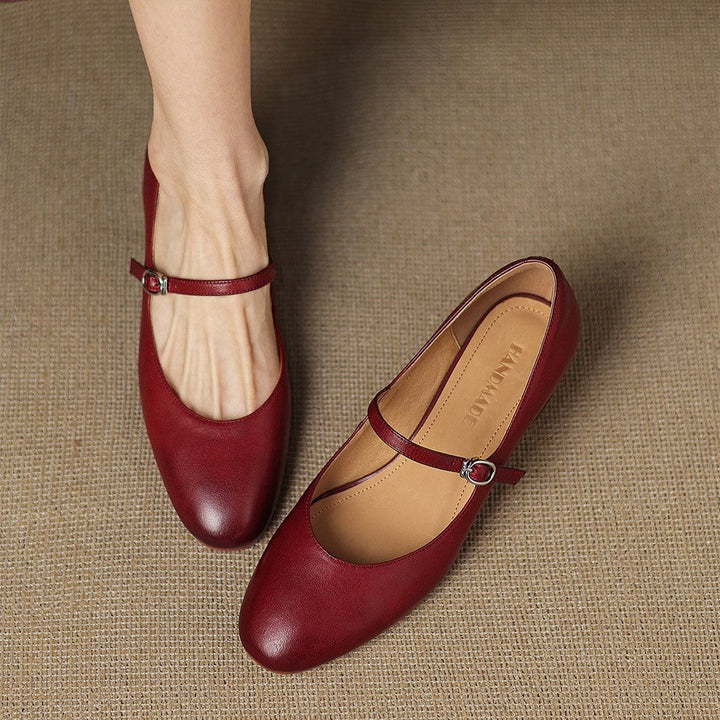 Corinne Leather Round Toe Mary Jane