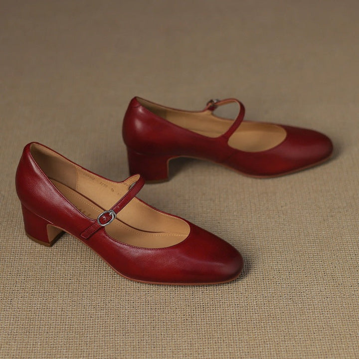 Corinne Leather Round Toe Mary Jane