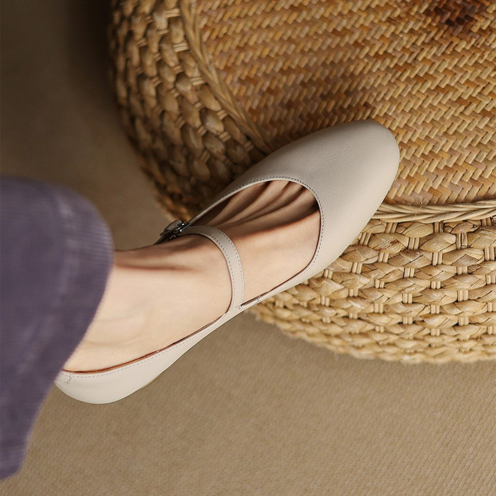 Corinne Leather Round Toe Mary Jane