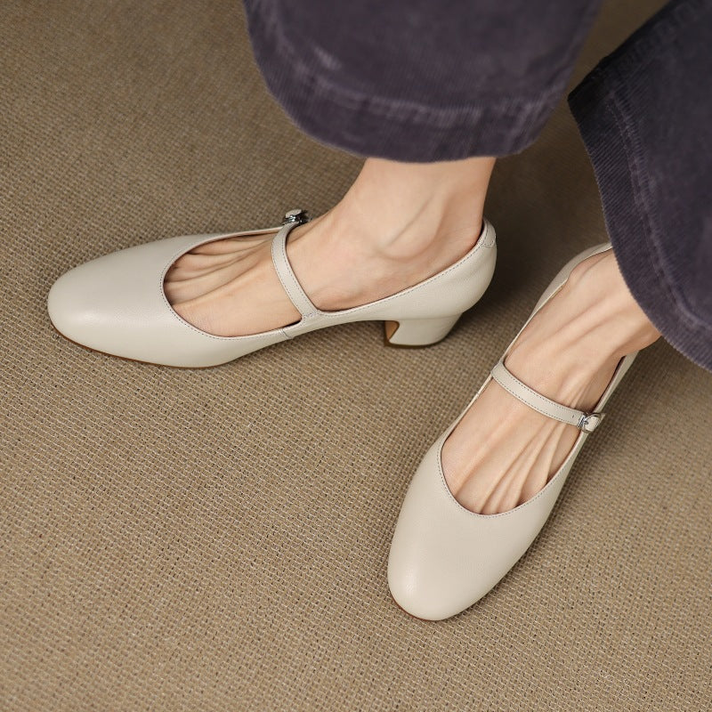 Corinne Leather Round Toe Mary Jane