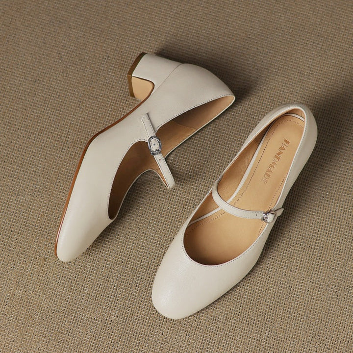 Corinne Leather Round Toe Mary Jane