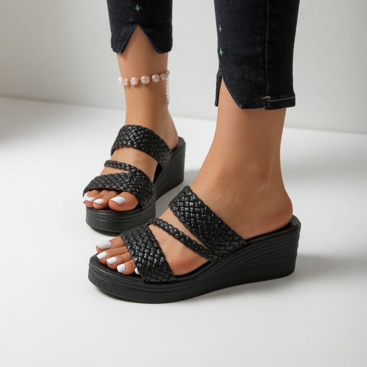 Tresseline™ — Colourful Woven Wedge Mules for Effortless Summer Comfort