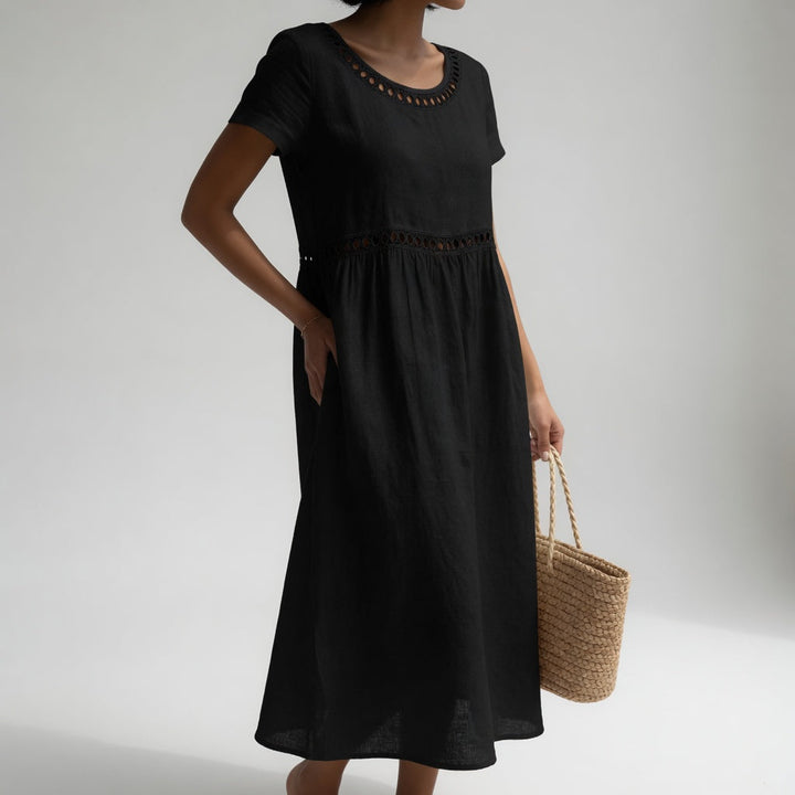 Pernelle™ — Soft Feminine Embroidered Midi Dress