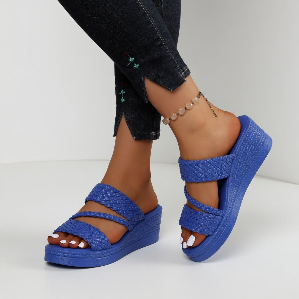 Tresseline™ — Colourful Woven Wedge Mules for Effortless Summer Comfort