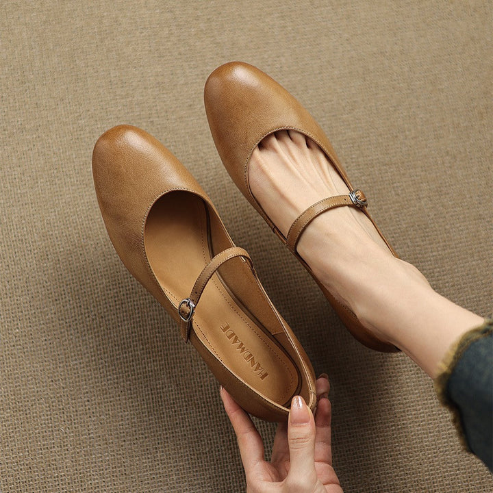 Corinne Leather Round Toe Mary Jane