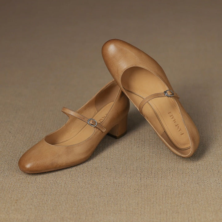Corinne Leather Round Toe Mary Jane