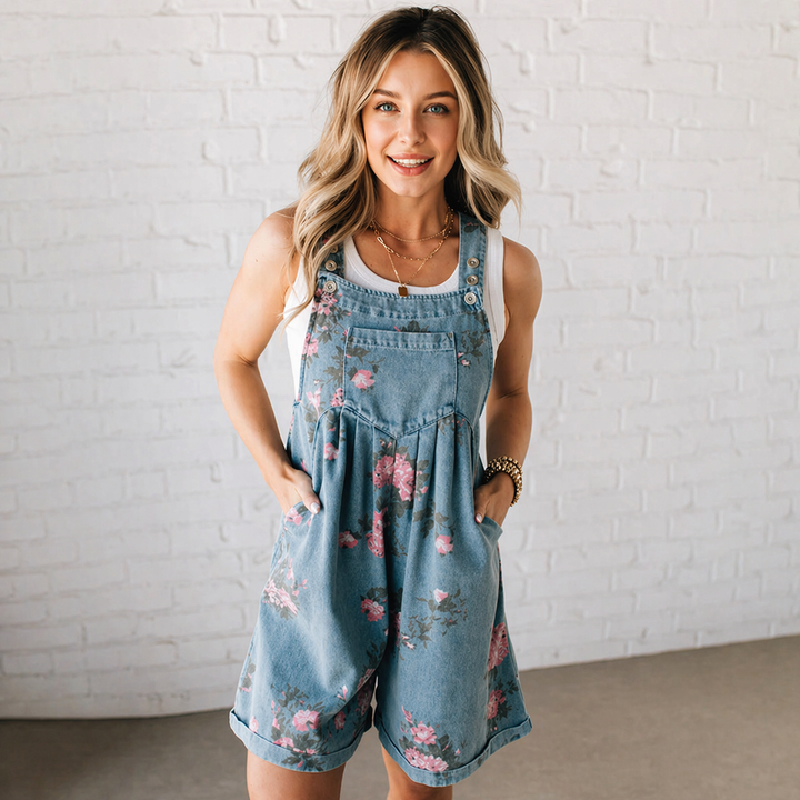 Marvina | Floral Denim Jumpsuit