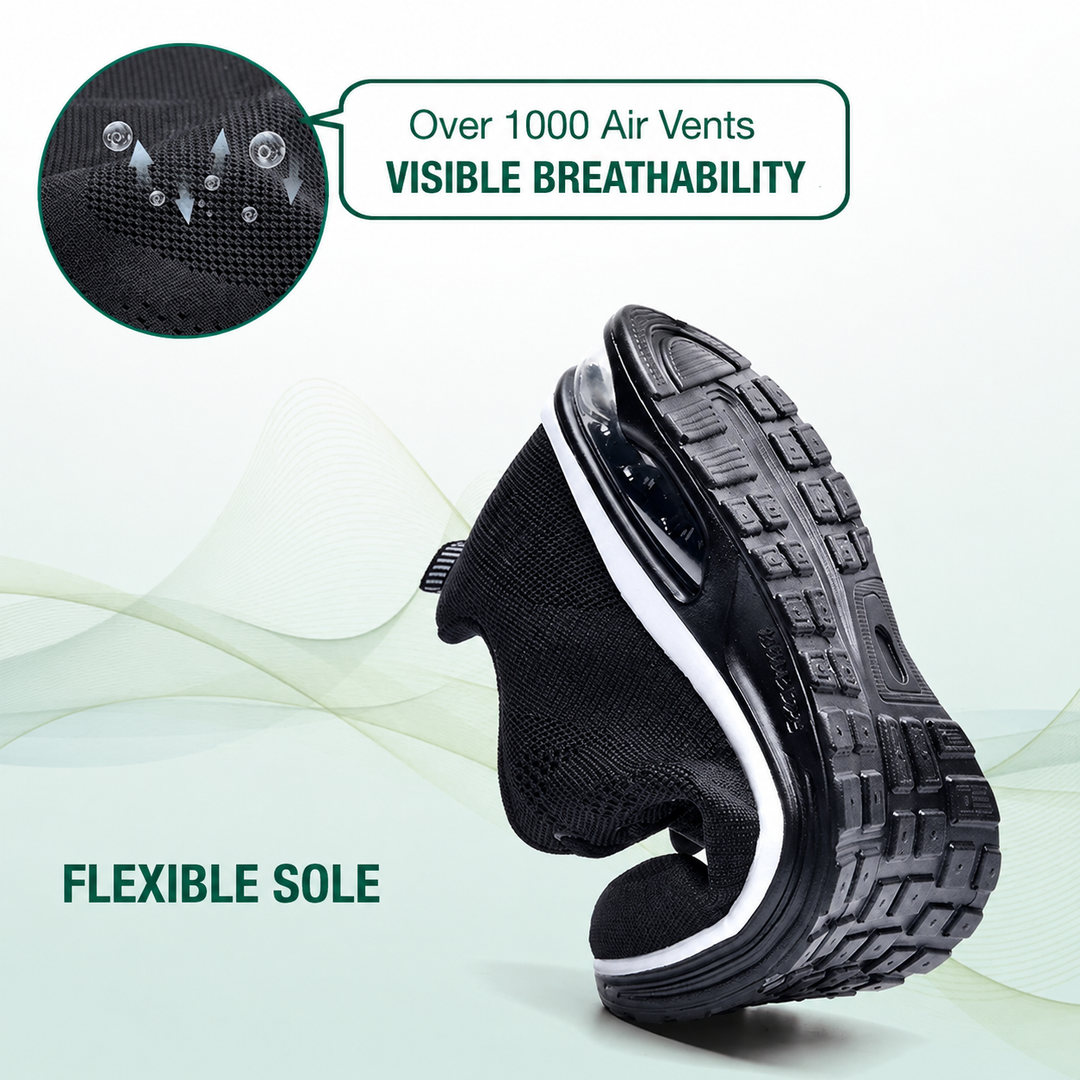 SanoWalk | All-Black Orthopedic Comfort Shoes