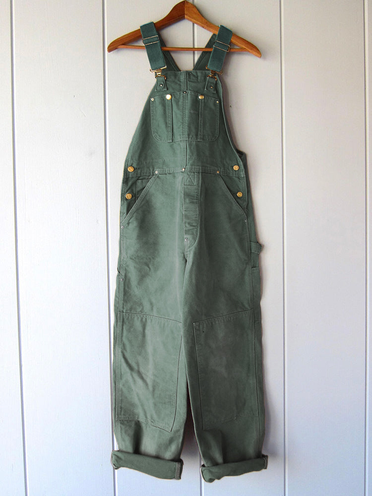 Relaxed Fit Overalls Utility Style Brown