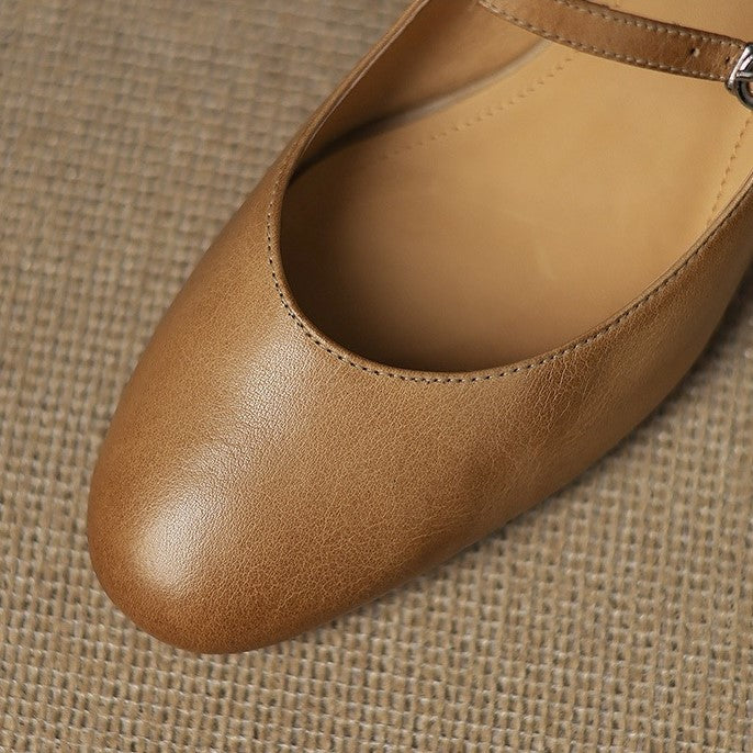 Corinne Leather Round Toe Mary Jane