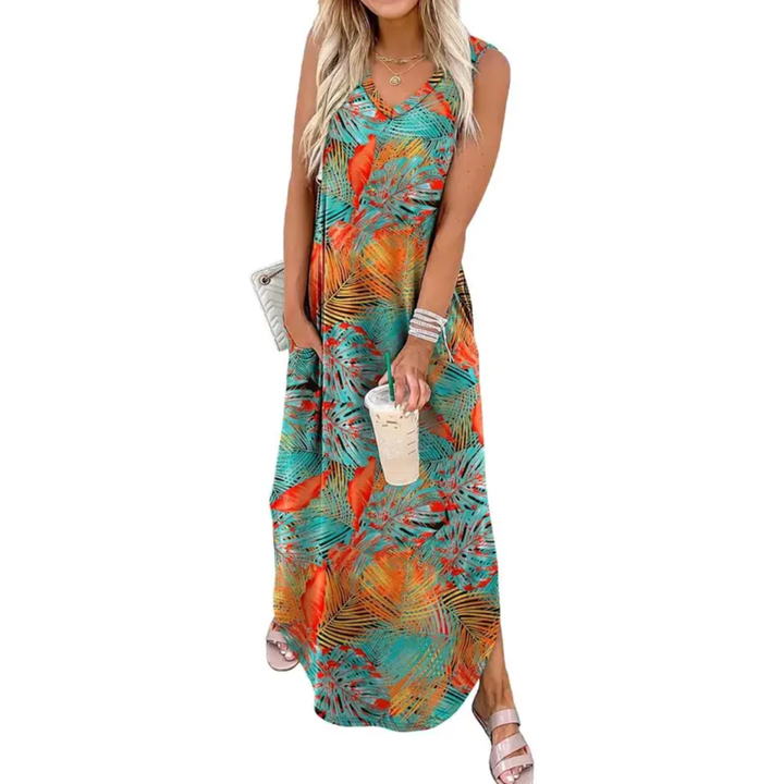 Caspienne™ | Breezy Floral Pocket Maxi Dress