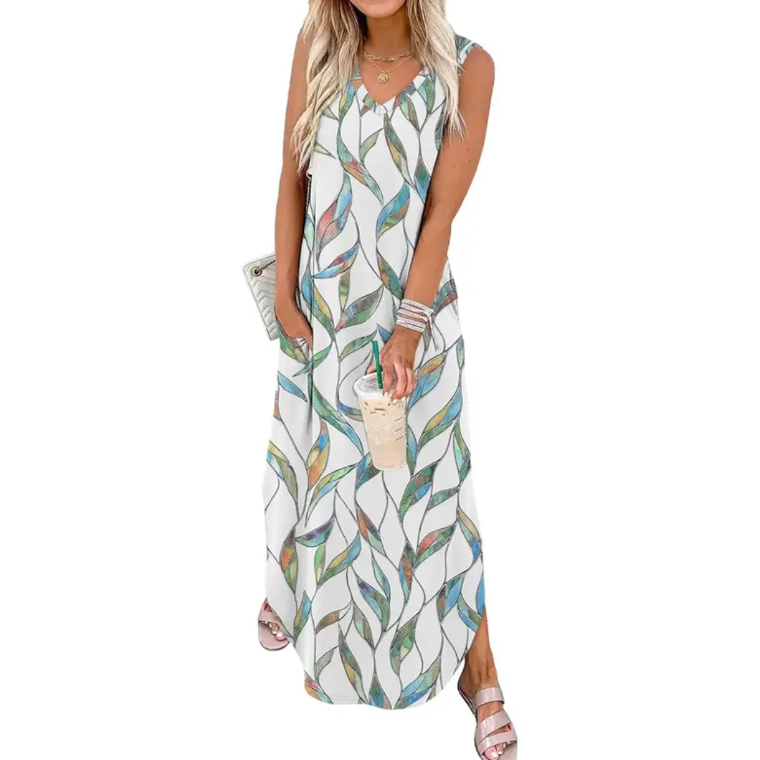 Caspienne™ | Breezy Floral Pocket Maxi Dress