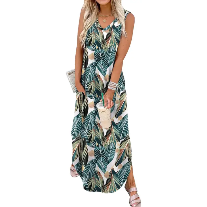 Caspienne™ | Breezy Floral Pocket Maxi Dress