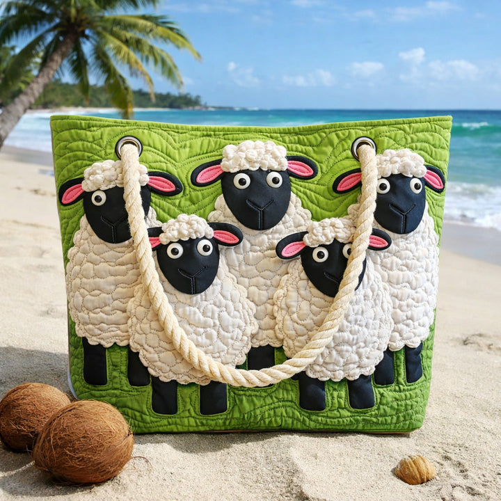 Quilted Beach Bag Sheep Heaven