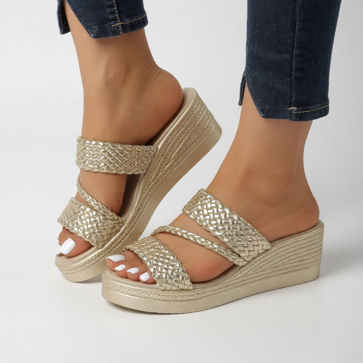 Tresseline™ — Colourful Woven Wedge Mules for Effortless Summer Comfort