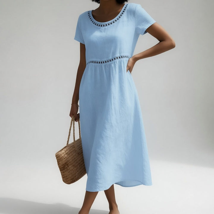 Pernelle™ — Soft Feminine Embroidered Midi Dress