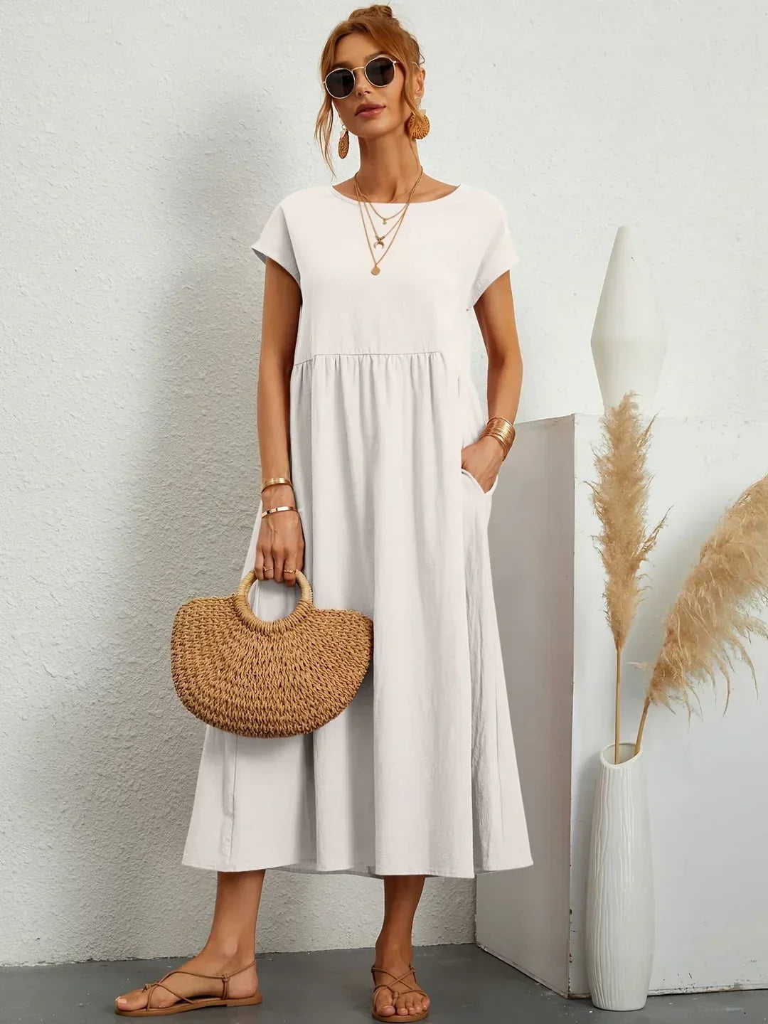 Gabrielle™ — Timeless Elegant Flowing Midi Dress