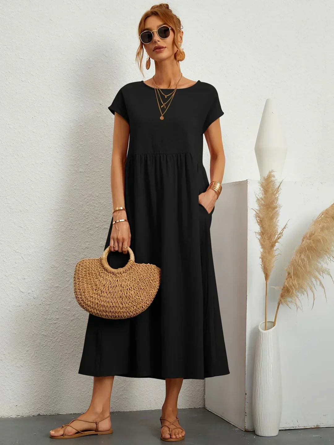 Gabrielle™ — Timeless Elegant Flowing Midi Dress