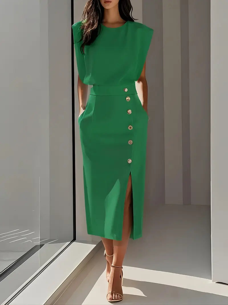 Dalia | Midi Dress with Side Slit
