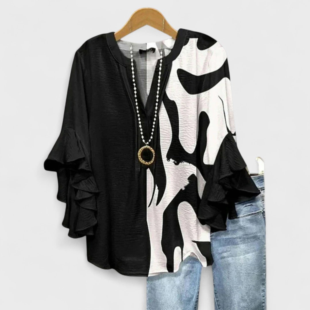 MARIBEL – FLOWY RUFFLE TOP
