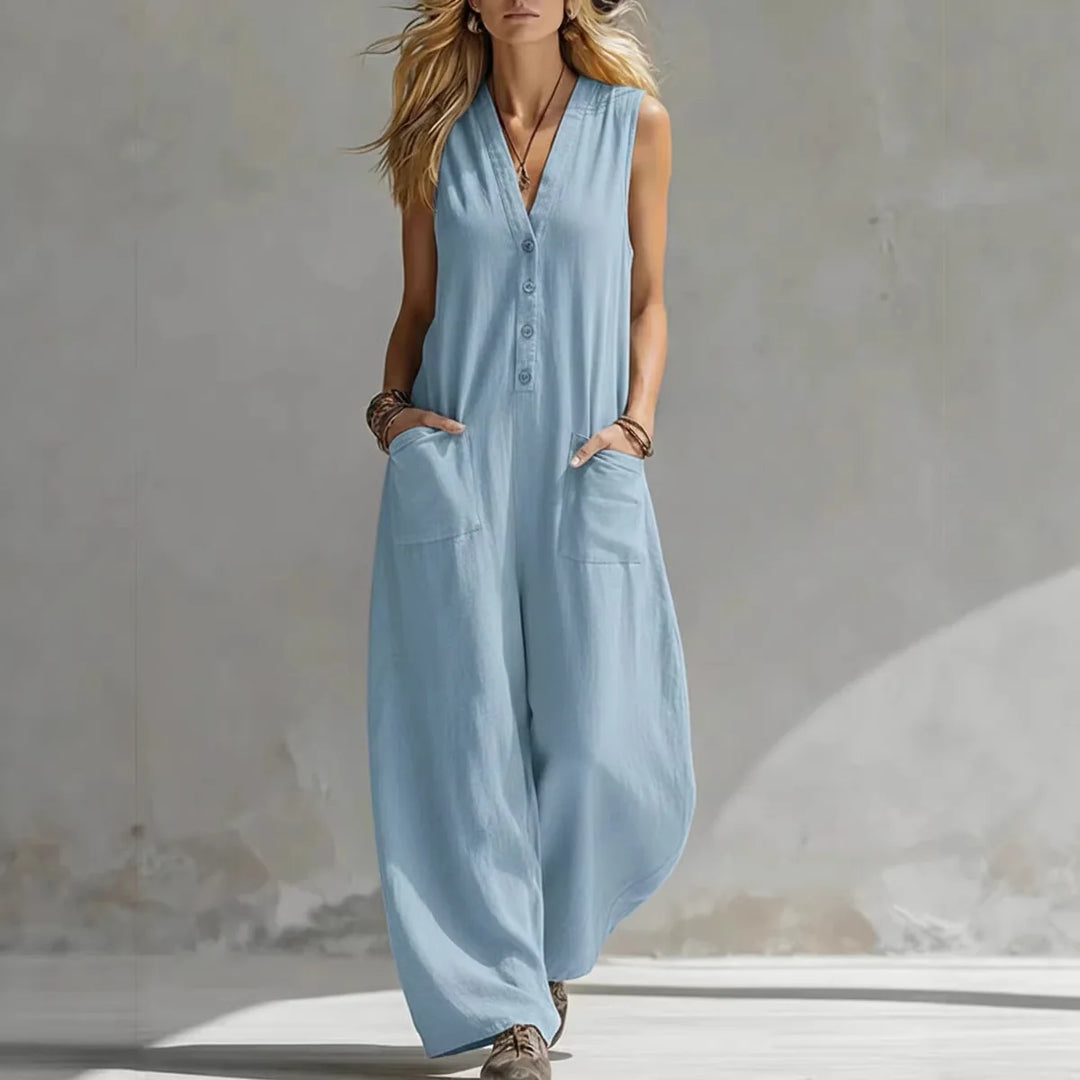 Aria | Relaxed V-Neck Jumpsuit