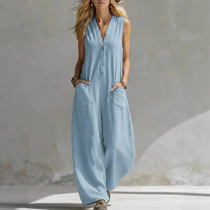 Aria | Relaxed V-Neck Jumpsuit