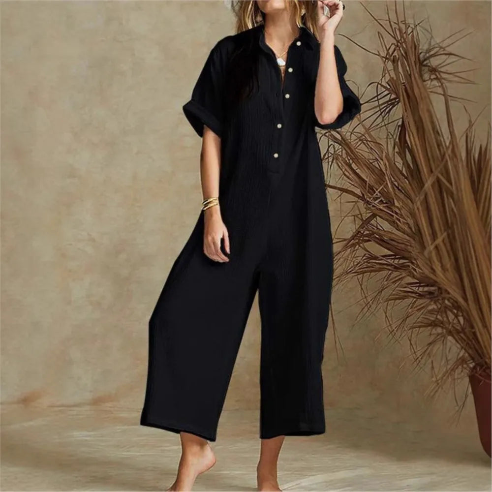 Sienna | Relaxed Button Shirt Jumpsuit