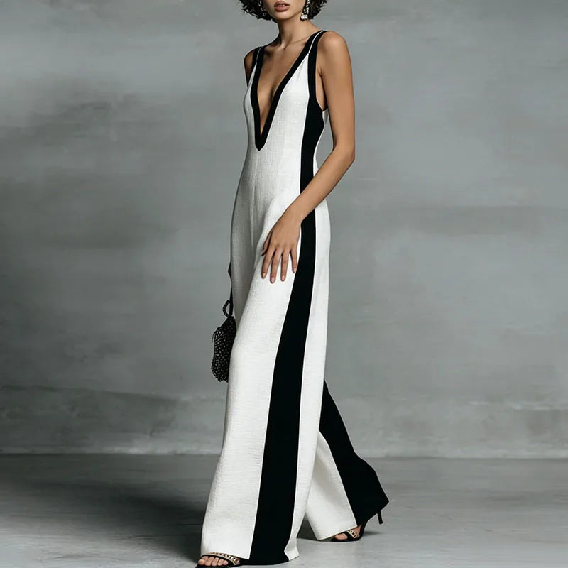 Sophia Striped Print Jumpsuit