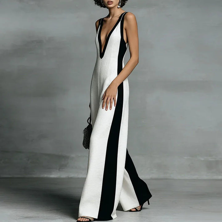 Sophia Striped Print Jumpsuit