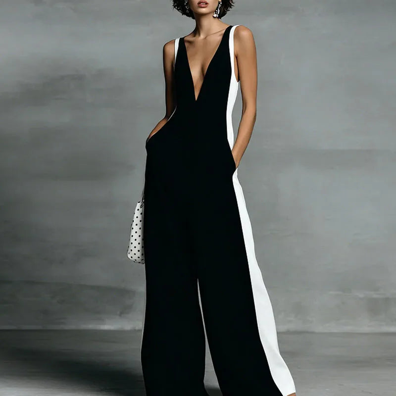 Sophia Striped Print Jumpsuit