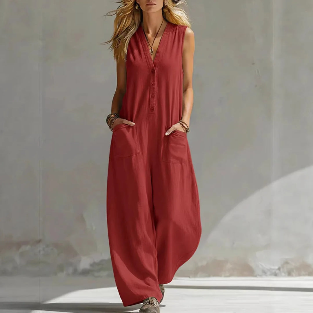 Aria | Relaxed V-Neck Jumpsuit